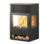 EIDER BIOMASA - Tokyo Ventilateur Vision Four - Poêle à bois ventilé avec four 14,99 kW - Compact 97 x 52 x 61 cm - Jusqu'à 290 m³ - Efficacité énergétique Classe A - Triple vision du feu, Vitre