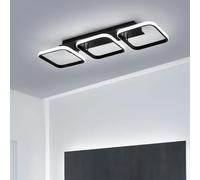EIDISUNY Plafonnier LED Moderne 33W 54cm Noir Moderne Luminaire Plafonnier LED 3 Carré Lampe de Plafond pour intérieur Couloir Cuisine Chambre Salon Bureau Salle Manger - Lumière Blanc Froid 6000K