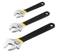 Eidoct Jeu de clés à molette 150 mm/200 mm/250 mm, 3 pièces avec poignée douce, échelle métrique, clés réglables, outils à main pour la maison, le garage, l'atelier, le bricolage et la réparation