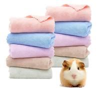 Eidoct Lot de 10 couvertures en polaire pour cochon d'Inde, 35 x 75 cm, tapis de literie réutilisables, lavables et durables pour hérisson, hamster, chinchilla furet, lapin, chat, chiot (5 couleurs)