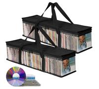 Eidoct Lot de 2 boîtiers empilables pour DVD - Peut contenir 80 disques chacun | Stockage multimédia en PVC résistant à l'eau pour Blu-ray, jeux PS4 et films, DVD Capacité transparente