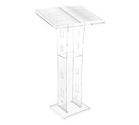 Eieblek Podium en acrylique transparent avec large surface de lecture et compartiment de rangement, pour église, conférence, mariage, salle de classe, 60 x 40 x 110 cm
