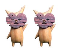 Eieenotee 2 Pièces Statue en Bois Décoration Résine Travail Manuel Statue Amateurs de Jeux, Facile à Utiliser C