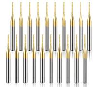 Eieenotee 20 Pièces 1/8 Pouce 1 mm Fraises à Queue en Carbure de Titane Fraises à Graver Fraises CNC pour Machine PCB