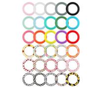 Eieenotee 30 Pièces de Perles de Joints Toriques en Silicone, Anneaux en Silicone Perlés de Tournesol de 65 Mm, Perles de Pendentif Rondes en Silicone pour et Été