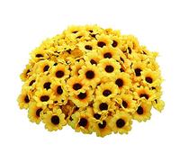 Eieenotee 50 PièCes TêTes de Tournesol Artificielles Tissu Fausses TêTes de Tournesol pour la DéCoration de Mariage Bouquet de MariéE Bricolage Artisanat