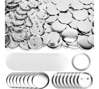 Eieenotee 80 Ensembles de Pièces de Boutons en Métal de 58 Mm/2,25 Pouces, Accessoires et Fournitures pour Machine à Boutons, Fabricant de Broches Rondes, Broches de Boutons Vierges en Vrac