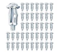 Eieenotee 80 PCS Jack Nut Écrous à Pétales en Acier Galvanisé Écrous à Pétales en Acier Argenté avec Ancrages D'Expansion pour Installation de Panneaux Minces 0,79 Pouces de Longueur