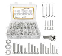 Eieenotee Assortiment de 890 Vis M3-M6, Vis à Tête Cylindrique à Six Pans Creux Assortiment de Vis à Tête Hexagonale Kit de Boulons et D'Écrous Kit D'Assortiment D'Écrous et de Boulons
