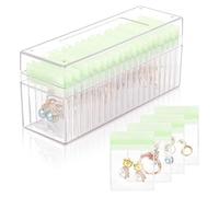 Eieenotee Boîte à en Acrylique, Organisateur de Transparent avec 20 Portables à Fermeture Éclair Anti-Oxydants, Étui à de Voyage Vert