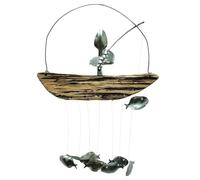 Eieenotee Cuillère de Pêcheur Artisanale Sculpture de Poisson Carillon à Vent Cuillère Sculptures de Poisson Carillon à Vent Décoration Extérieure de Jardin de Maison,C