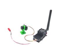 Eieenotee ÉMetteur sans FPV 5,8 GHz 2 W, PortéE de Plus de 20 Km, éMetteur Audio VidéO AV 2000 MW 48 Canaux + CaméRa 1000 TVL pour Drone de Course RC FPV