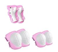 Eieenotee Ensemble de Coudières pour Tout-Petits, Équipement de Protection, Genouillères pour Filles et Garçons avec Protège-Poignets Roses