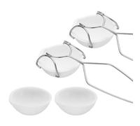 Eieenotee Ensemble de Petits et Tasses à Creuset en Céramique Comprenant une Poignée de Pince à Fouet et un Kit de Creuset à Quartz pour Faire Fondre le Métal