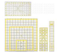 Eieenotee Ensemble de Règles de Quilting en Acrylique avec Lignes de Grille Bicolores, Modèles de Quilting de Règle Carrée à Marque pour la Couture, Dessin et Facile à Utiliser