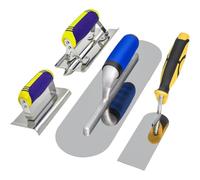Eieenotee Ensemble D'Outils pour Béton, Truelle de Piscine et Truelle de Bordure, Ainsi Que Bordureuse et Rainureuse pour Béton, Kit de Ciment pour Stuc, Construction de Maçonnerie