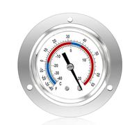 Eieenotee Jauge de Réfrigération de Capillaire de Thermomètre de Refroidisseur, -40 à 65 ℉ / -40 à 20 ℃, Support de Panneau en Acier Inoxydable à Cadran de 2 Pouces