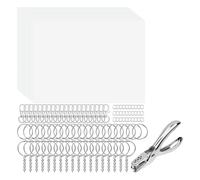 Eieenotee Kit de Porte-Clés Shrinky Art, Comprenant 20 Feuilles de Papier Plastique Rétractable, Clip pour Porte-Clés, Porte-Clés Fendus, Porte-Clés avec Chaîne