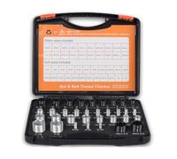 Eieenotee Kit de Vérificateur de Filetage 44 Pièces, Ensemble Standard et Métrique, Identifiant de Filetage, Jauge de Taille de Vis 23 Pouces et 21 Métriques