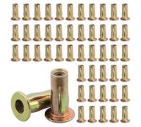 Eieenotee Kit D'Écrous à Rivets Multi-Poignées 50 Pièces, Écrou à Rivet 5/16-18 à Tige Pré-Bulbée, plus Écrou à Tête Plate Zinguée, Écrou à Insert Fileté