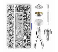 Eieenotee Kit Fixation pour Bouton-Pression sur Toile, 2pièces, Outil Réglage, Douille 3/8 Pouces Acier Inoxydable Qualité Marine, Kit Fixation pour Bouton-Pression sur Toile, pour Bateau B