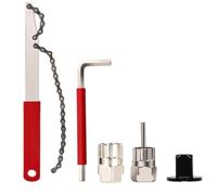 Eieenotee Outil de Retrait de Cassette de Vélo, Kit D'Outils de Chaîne de Vélo 5 Pièces avec Fouet à Chaîne, Clé Auxiliaire, Retrait de L'Anneau de Verrouillage de Cassette de Vélo