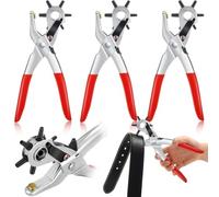 Eieenotee Paquet de 3 Perforateurs de Ceinture pour Perforateur de Cuir pour L'Artisanat Perforateur de Trou de Ceinture 6 Tailles Multi-Trous pour Outil de Poinçonnage Rotatif