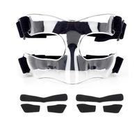 Eieenotee Protège-Nez, Adapté Aux Nez Cassés, Masque avec Rembourrage, Réglable, Respirant, Transparent, Adapté au Basket-Ball Facile à Utiliser Noir-Blanc