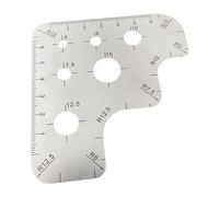 Eieenotee Règle D'Angle de Découpe en Cuir Échelle Règle Outil R Règle Jauge R Acier Inoxydable Règle Ronde Réglet D'Arc Règle D'Angle Facile à Utiliser Argenté