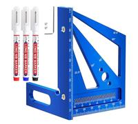 Eieenotee Règle de Mesure Multi-Angle 3D, Équerre de Charpentier, Règle de Travail Du Bois en Alliage D'Aluminium, Règle Triangulaire à Onglet
