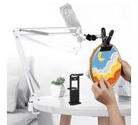 Eieenotee Support de Cerceau de Broderie Réglable Blanc pour Travaux Manuels, Support de Bureau pour Cerceau/Tablette/Téléphone, Cadre de Broderie