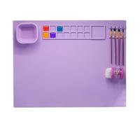 Eieenotee Tapis de Peinture en Silicone Tapis de Peinture en Silicone Adapté Aux Enfants avec 1 Nettoyage et 10 Pinceaux de Peinture 1 Ensemble