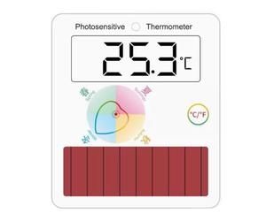 Eieenotee Thermomètre Solaire, Thermomètre pour Aquarium, Thermomètre, Grand Écran, Angle de Vision Ultra Large LT21A