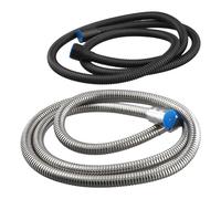 Eieenotee Tuyau de Pomme de Douche de 1,5 M, Tube Argenté en Acier Inoxydable, Tuyau Flexible Anti-Enroulement pour de Salle de Bain, Accessoires de 2 Pièces