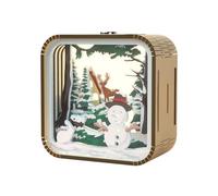 Eieenotee Veilleuse Cadeaux Toucher ¨¤ la Main Dessin Anim¨¦ DIY Lumi¨¨res D'Ambiance St¨¦r¨¦o en Bois Cadeaux de la Saison des Remises de Dipl?Mes Bonhommes de Neige de No?l