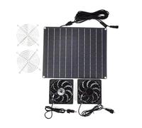 Eieenotee Ventillateur de Ventilateur D'¨¦chappement Solaire 15W 12V avec Extracteur D'Air ¨¤ Double Ventilateur ¨¤ Panneau Solaire pour Maison de Poulet