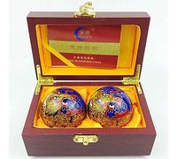 EIERFSKIOT Boules Chinoises Boules Anti Stress Boule de Massage Balles de Massage des Mains balles Anti-Stress Chinoises pour Exercice de santé Feng Shui santé balles Anti-Stress avec boîte-Cadeau(