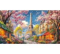 Eiffel-Tower 1000 pièces Papier recyclé Puzzle Jeu Familial Amusant & Stimulant pour Adultes Défi de Jeu éducatif pour Relaxation, créativité et Cadeaux 38x52/1000 pièces