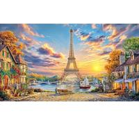 Eiffel-Tower 1000 pièces Papier recyclé Puzzle Jeu Familial Amusant & Stimulant pour Adultes Défi de Jeu éducatif pour Relaxation, créativité et Cadeaux 38x52/1000 pièces