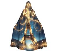 Eiffel Tower-At-Night Cape à capuche pour adulte Costume d'Halloween