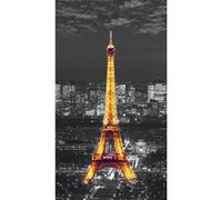 Eiffel tower at night Paris, rideau imprimé Tour Eiffel illuminée 140x245 cm, 1 part G