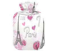 Eiffel-Tower Bouillotte avec housse en polaire douce pour soulager les douleurs au cou et aux épaules Thérapies chaudes et froides-S