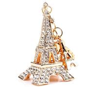 Eiffel Tower Keychain, Rhinestone Keyring Charm Pendant for Women 6.5x3.4cm