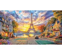 Eiffel-Tower Puzzle 1000 pièces Papier recyclé Idée Cadeau Parfaite Jeu Stimulant pour Relaxation, créativité et Cadeaux pour Adultes 38x52/1000 pièces