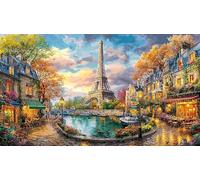 Eiffel-Tower Puzzle pour Adultes 1000 pièces Puzzle Jeu Stimulant pour décoration Murale et Cadeaux Idée Cadeau Parfaite Jeux éducatifs 38x52/1000 pièces