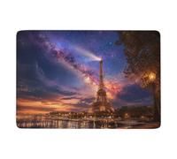 Eiffel Tower Under the Milky Way Tapis 150 x 100 cm, Doux et Antidérapant | Tapis de chambre avec poils courts; convient aux petits espaces; près du lit ou du canapé