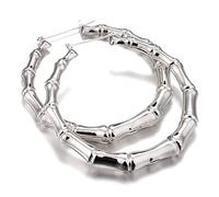 Eiffy Boucles d'oreilles créoles punk en bambou pour femme avec grand cœur, cercle, étoile, vintage, rondes