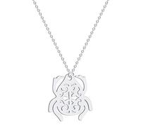 Eiffy Collier avec pendentif en forme d'animal scarabée en filigrane en acier inoxydable pour femme