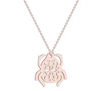 Eiffy Collier avec pendentif en forme d'animal scarabée en filigrane en acier inoxydable pour femme, Métal Acier inoxydable