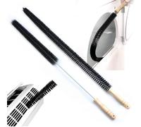 Eiflayn Brosse Radiateur 70cm Brosse + 75cm Goupillon Manche Bois Flexible, Nettoyage Chauffage Côtes